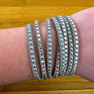 Suede Crystal Wrap Bracelet